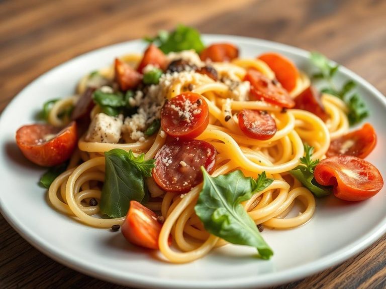 Pasta salad with cured meats