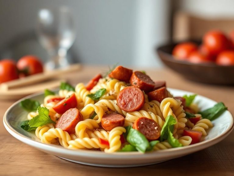Pasta Salad with Sliced Franks