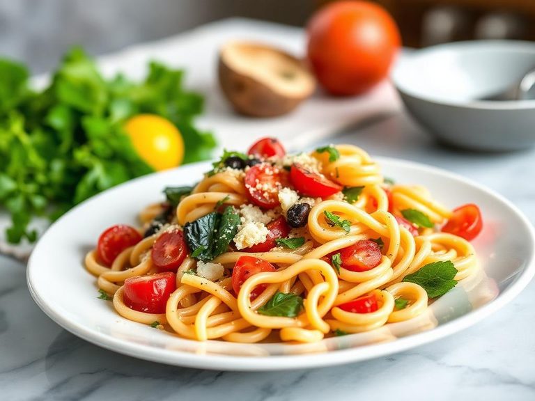 Pasta salad with vegetables