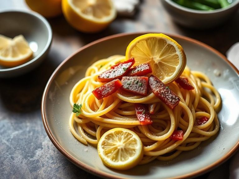 Pasta with Canned Trout and Lemon