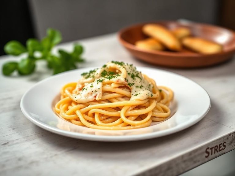 Pasta with cheese sauce