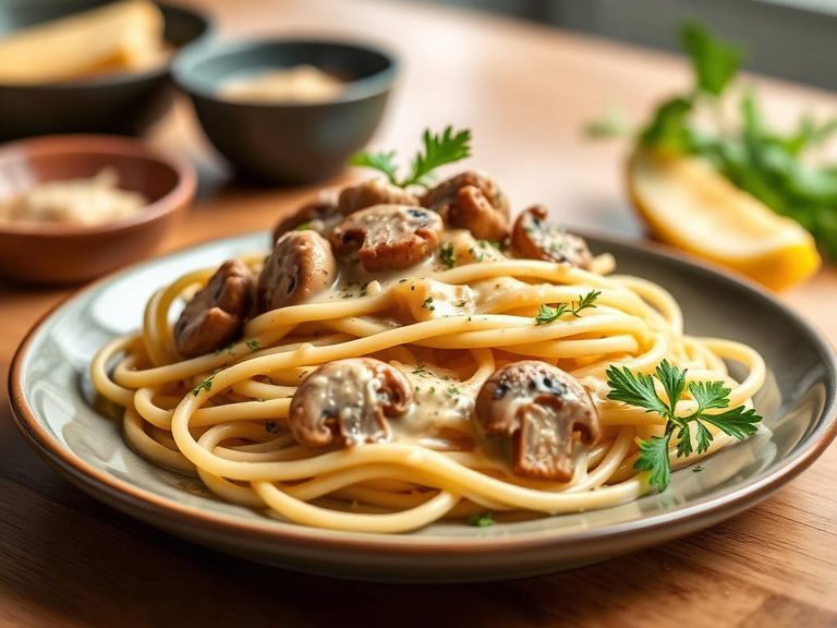 Pasta with Creamy Mushroom Sauce
