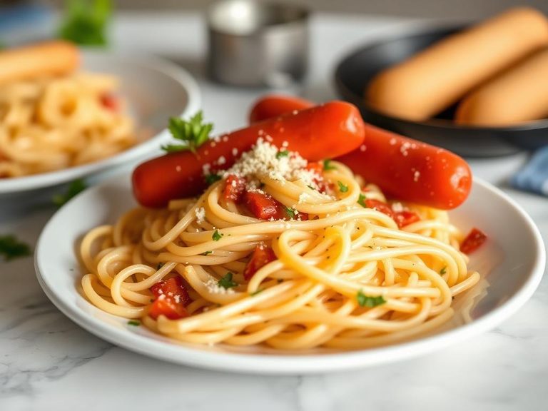 Pasta with Hot Dogs