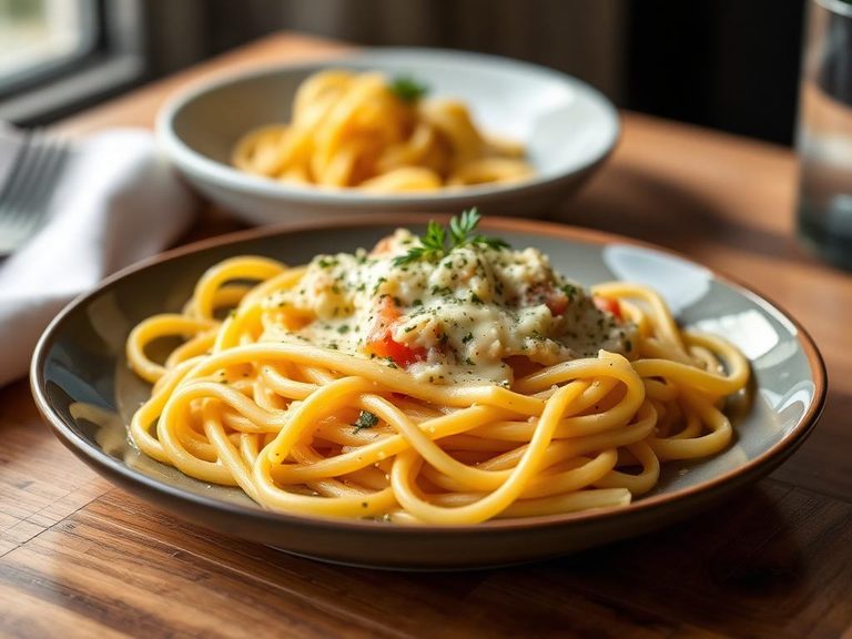 Pasta with mild cheese sauce