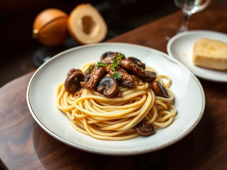 Pasta with Pioppini Mushrooms
