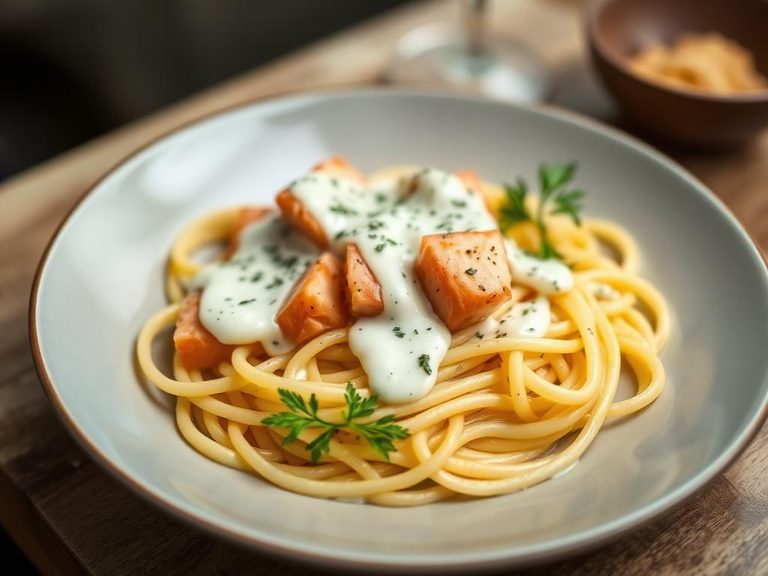 Pasta with Salmon and Cream Sauce