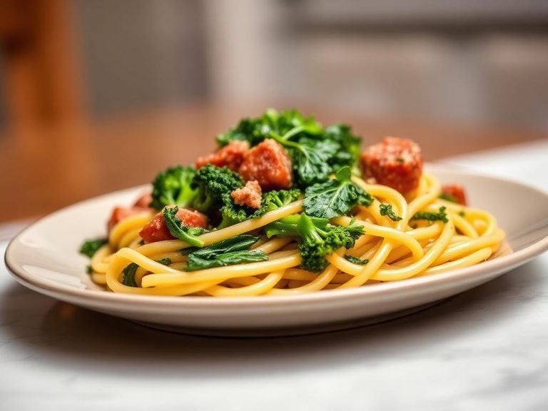Pasta with sausage and broccoli rabe
