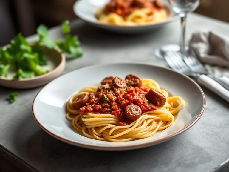 Pasta with sausage ragù