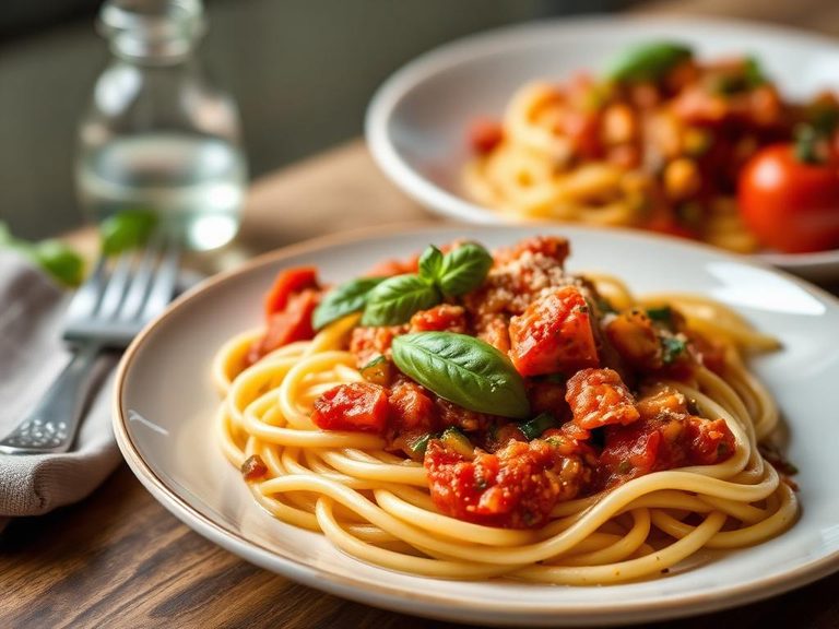 Pasta with Tomato and Vegetable Sauce