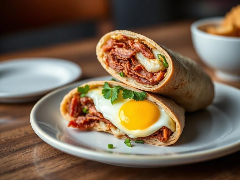 Pastrami and Egg Breakfast Burrito