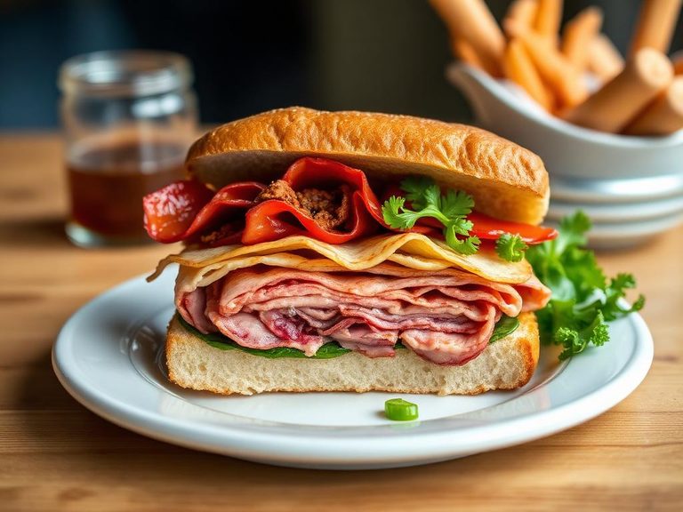 Pastrami Turkey Club Sandwich