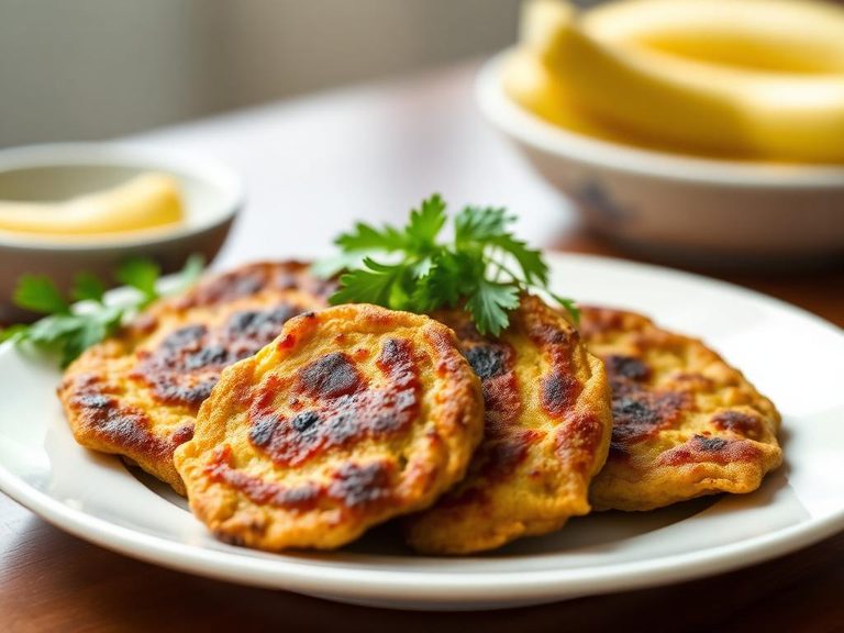 Patacones (Colombian fried green plantain patties)