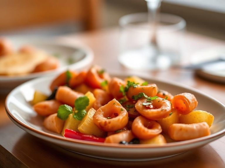 Patatas Bravas con Calamares