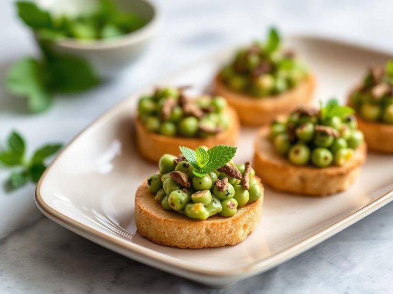 Pea and Mint Crostini