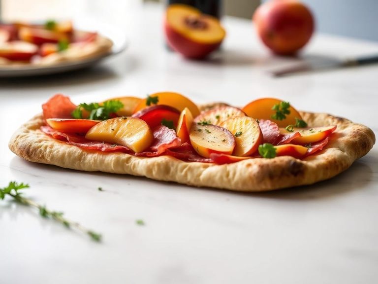 Peach and Prosciutto Flatbread