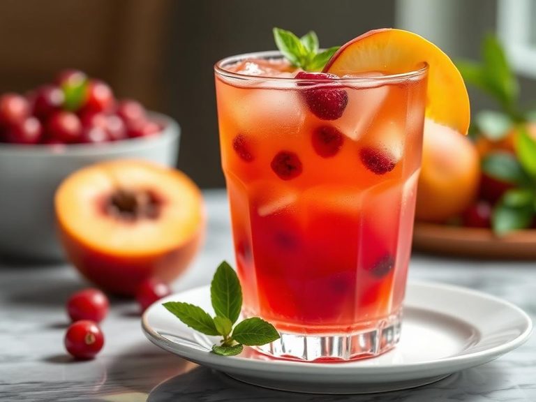 Peach Cranberry Iced Tea
