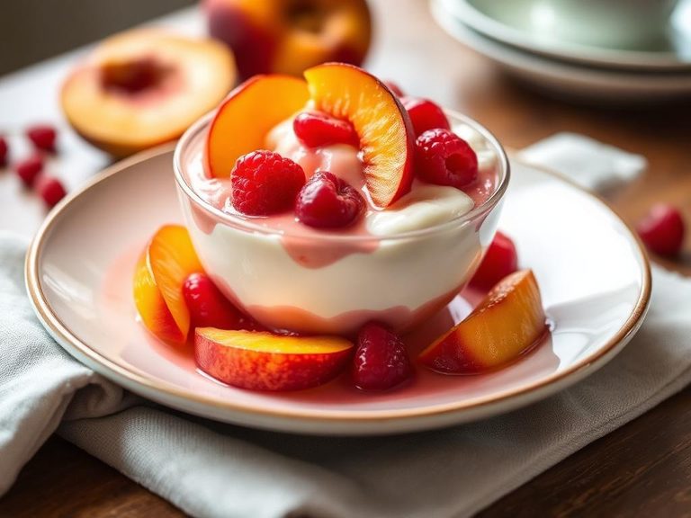Peach Melba Yogurt Bowl