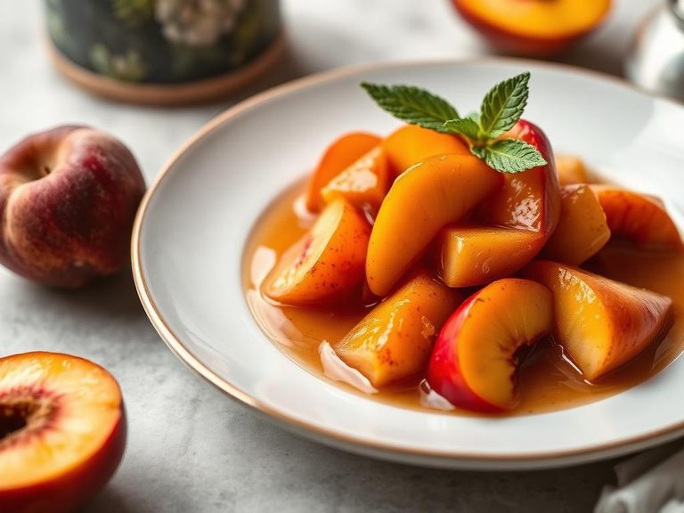 Peach Tea Poached Fruit