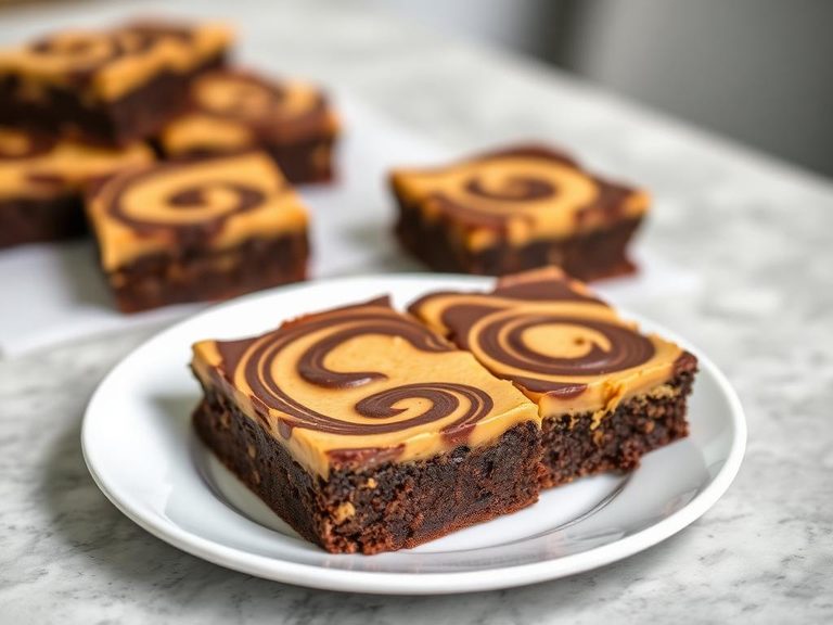 Peanut butter and chocolate swirl brownies