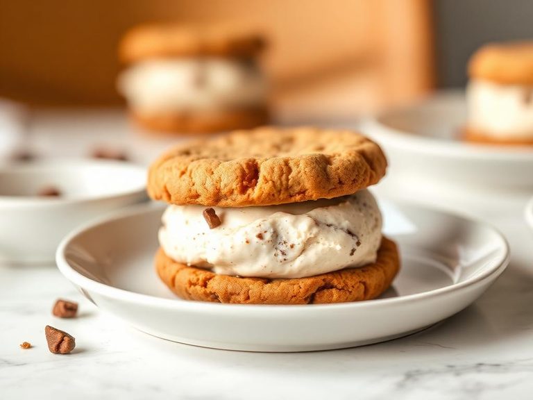 Peanut Butter Cookie Ice Cream Sandwich