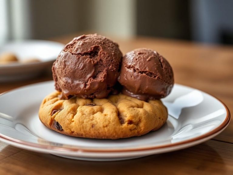 Peanut Butter Cookie with Chocolate Ice Cream