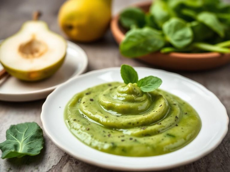 Pear and Spinach Baby Food Blend