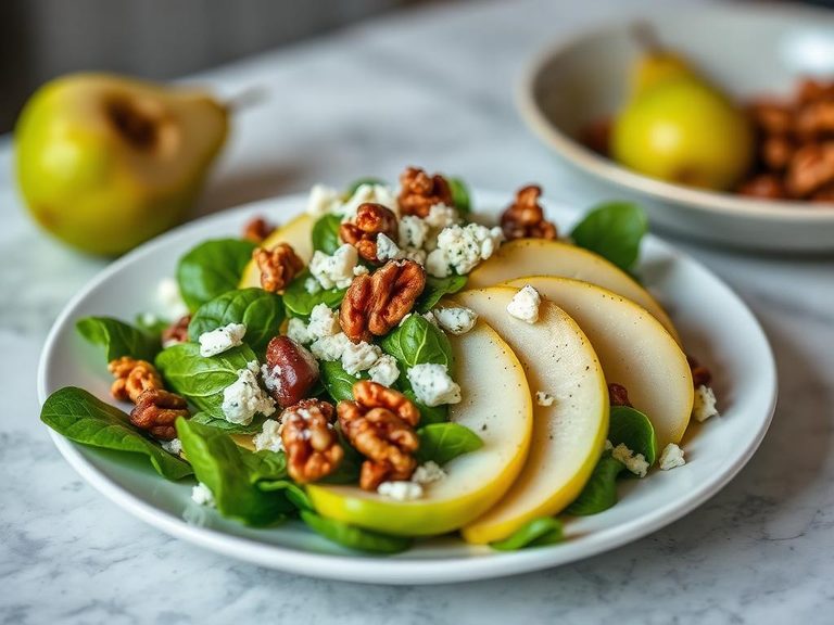 Pear Salad with Walnuts and Blue Cheese