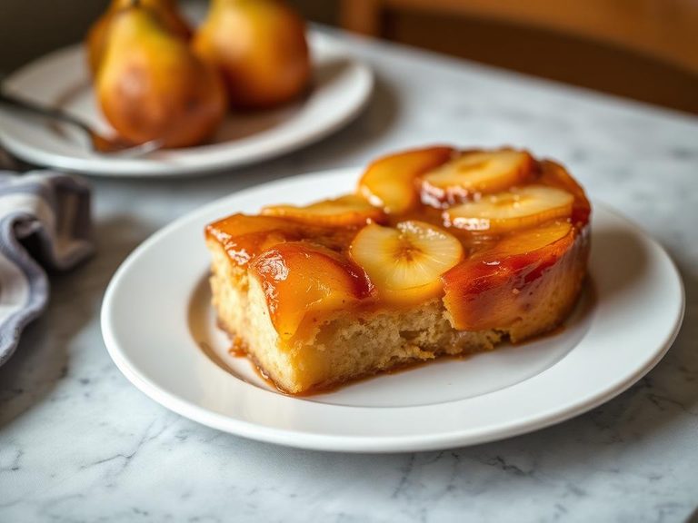 Pear upside-down cake