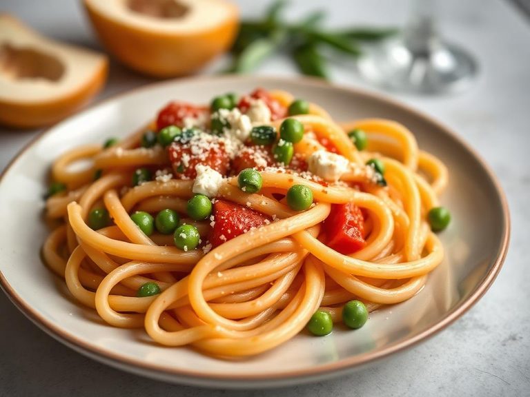 Penne alla Vodka with Peas