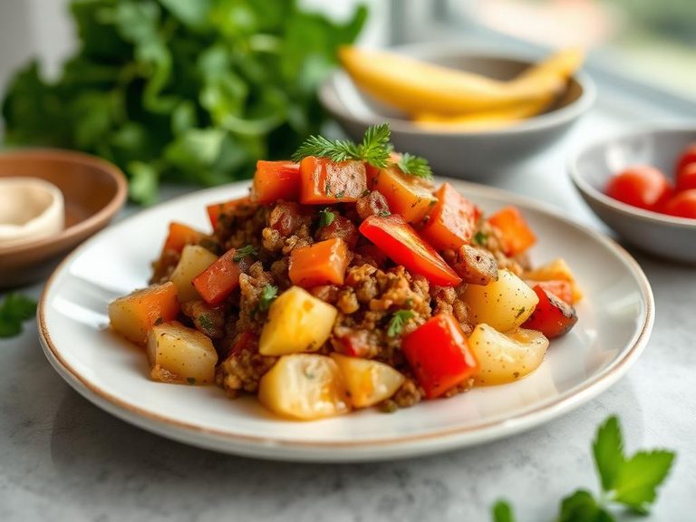 Pepper and potato hash