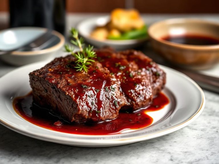 Peppered Sirloin with Red Wine Sauce