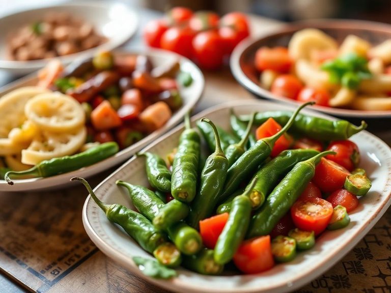 Pepperoncini in Italian antipasto platters