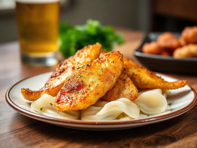 Perch fillets in a light beer batter