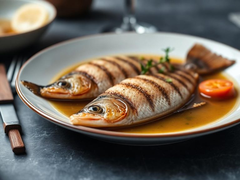 Perch fillets in court-bouillon
