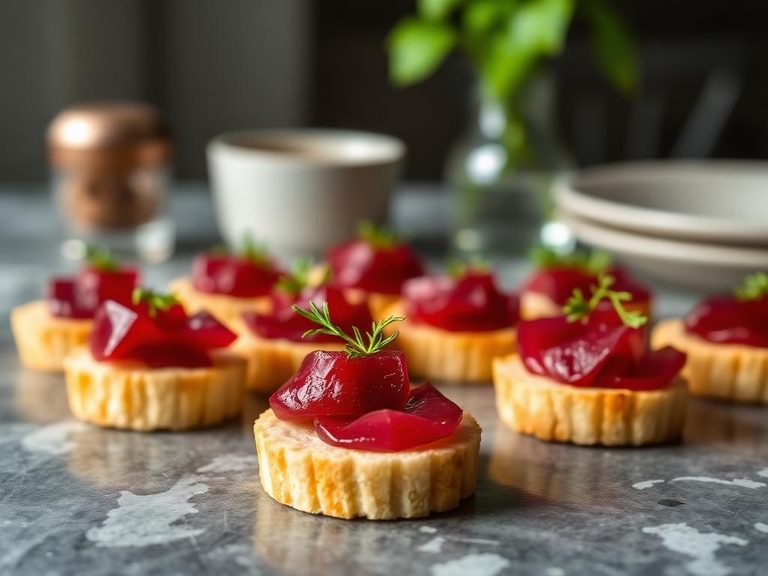Pickled Beet and Herring Canapés