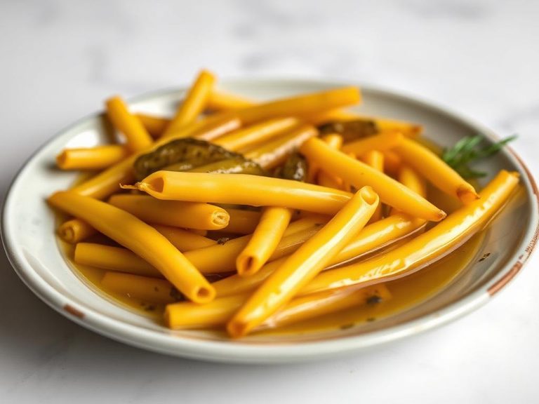 Pickled yellow beans in vinegar brine