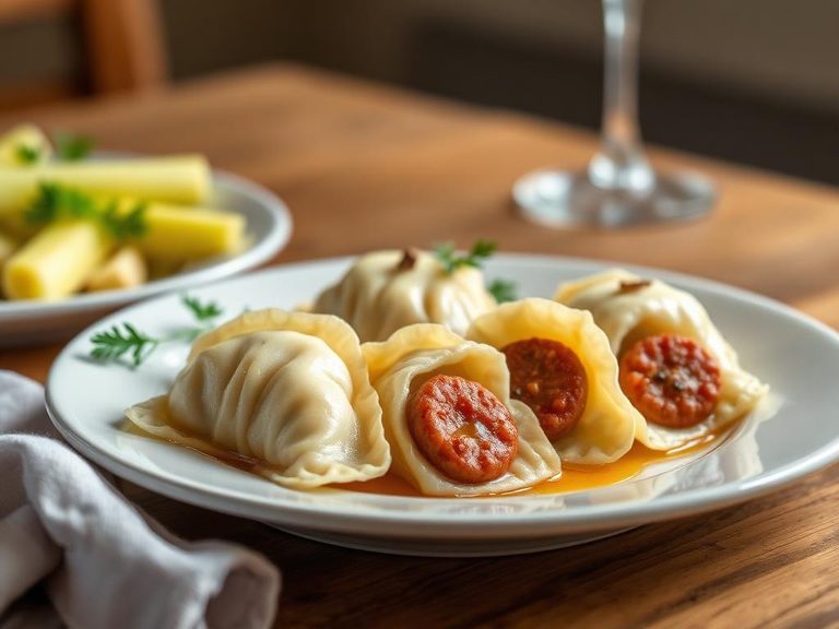 Pierogi z Kiełbasą (Pierogi stuffed with sausage)