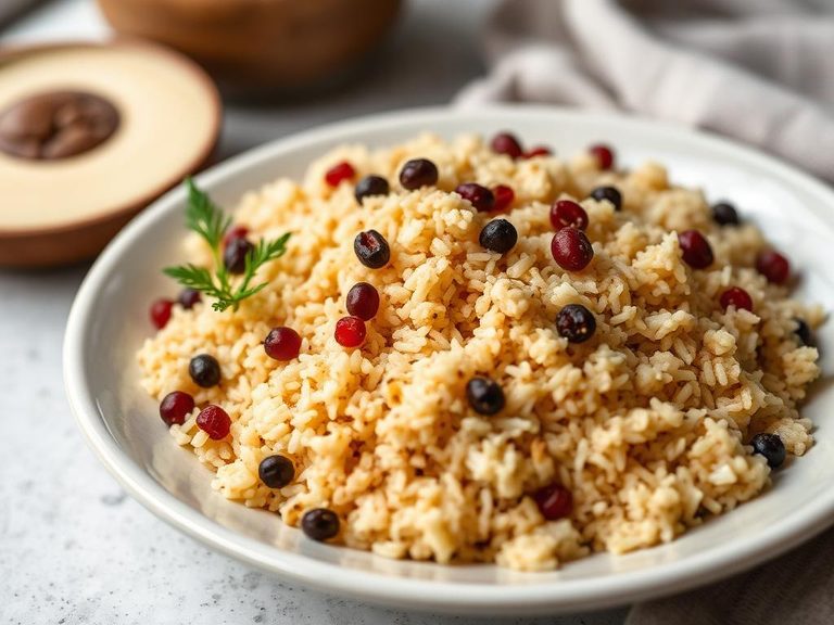 Pilaf with pine nuts and currants