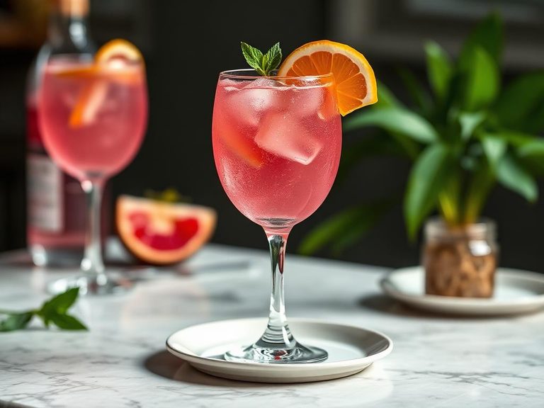 Pink Gin Fizz Variation