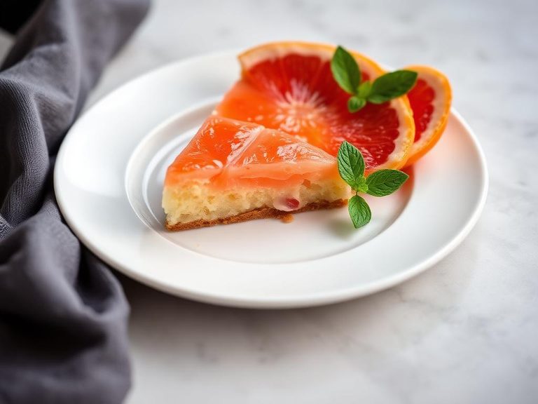 Pink grapefruit cake or tart