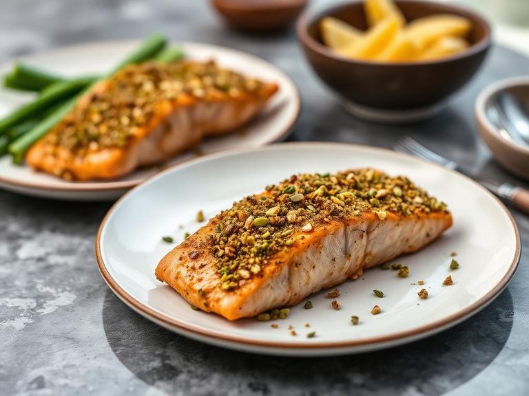 Pistachio Crusted Salmon or Chicken