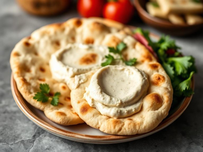 Pita bread with hummus