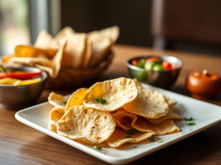 Pita chips and vegetables
