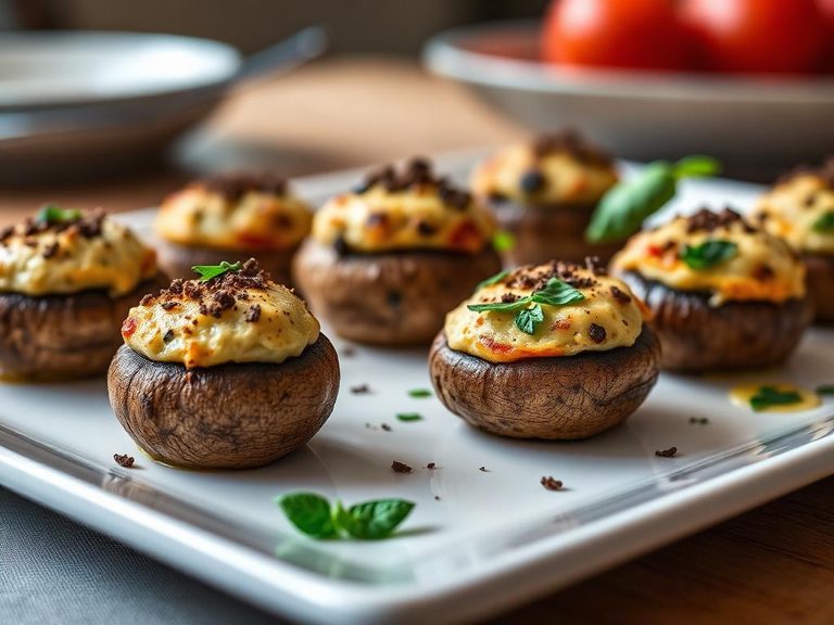 Pizza-stuffed mushrooms
