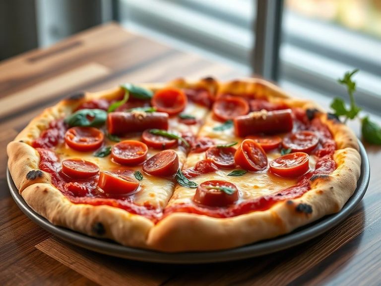 Pizza with Italian sausage
