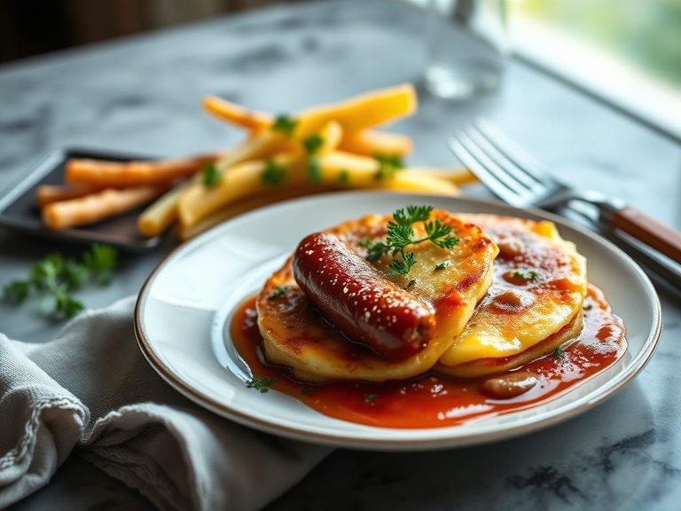 Placki po węgiersku (Hungarian-style Potato Pancakes with Sausage)