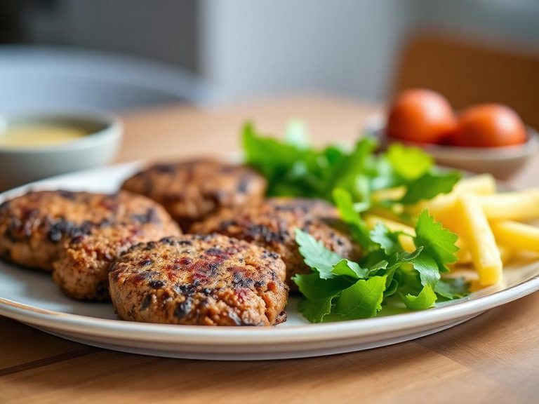 Plant-based burger patties and sausages