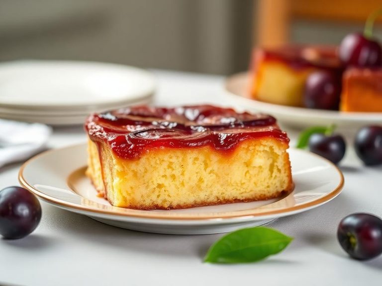 Plum upside-down cake