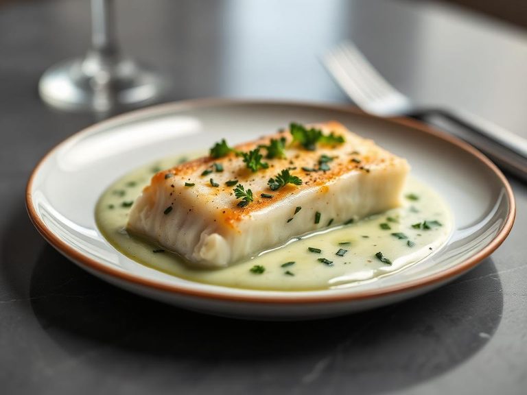 Poached smoked haddock with parsley sauce