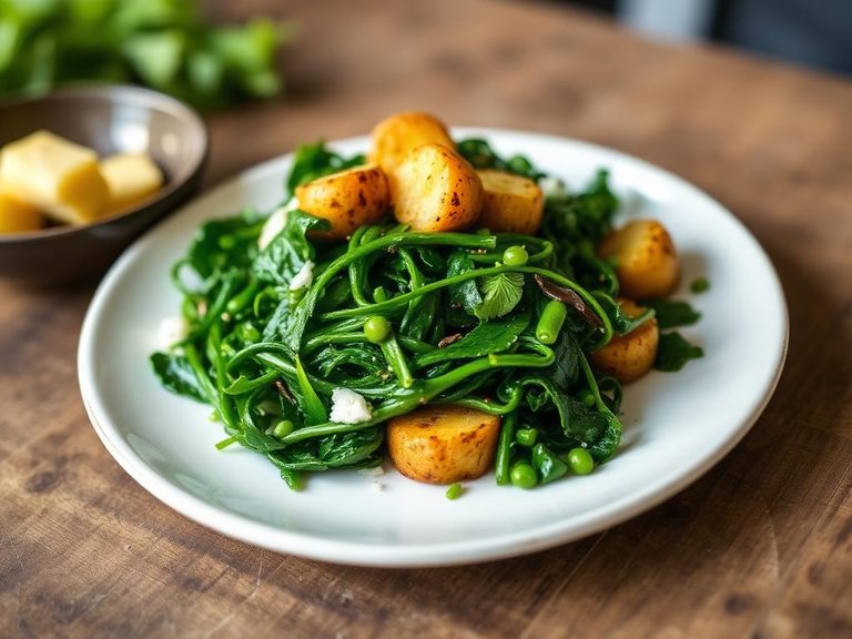 Poke Greens with Potatoes
